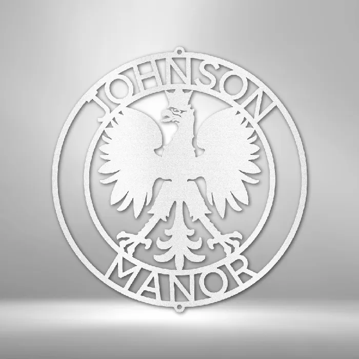 Personalized Round Polish Eagle Metal Sign Coat of Arms of Poland Polish Pride Poland Flag Polski Polish Flag Custom Metal Wall Art My Easy Monogram Necklaces
