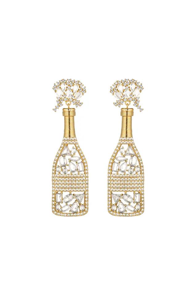 Pop Champagne CZ Earrings Eye Candy LA Earrings