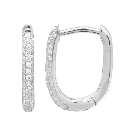 PreStyled Sets 14K Gold Micro Pave 3Row Diamond U Huggies Izakov Diamonds Fine Jewelry