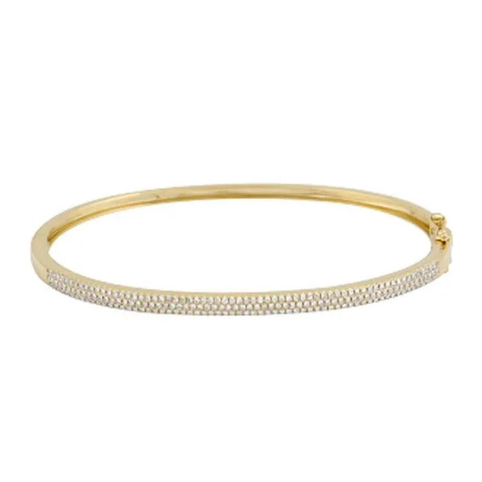 PreStyled Sets Izakov Diamonds Fine Jewelry 14K Gold Classic 3Row Diamond Pave Bangle PreStyled Sets Izakov Diamonds Fine Jewelry 14K Gold Classic 3Row Diamond Pave Bangle