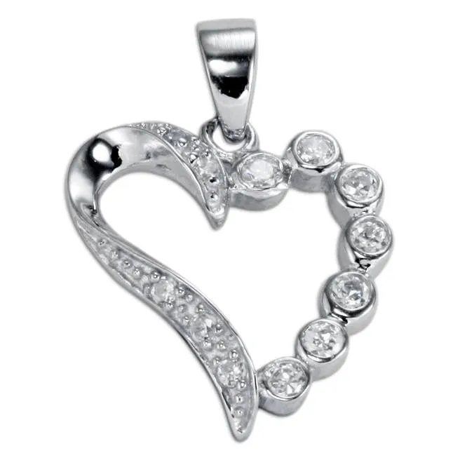 PZ7036 Open Heart CZ Pendant Teeda Necklaces