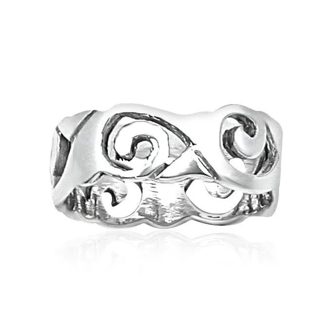 R2010 Wave Silver Band Teeda Rings