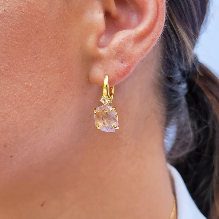 Raw Ametrine Crystal Earrings Uniquelan Jewelry Earrings Raw Ametrine Crystal Earrings Uniquelan Jewelry Earrings