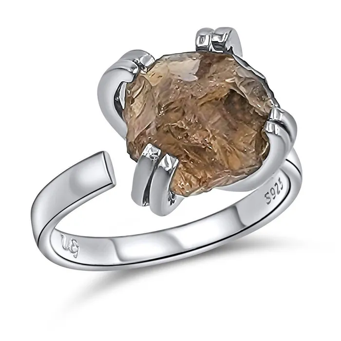 Raw Smoky Quartz Adjustable Ring Uniquelan Jewelry Rings Raw Smoky Quartz Adjustable Ring Uniquelan Jewelry Rings