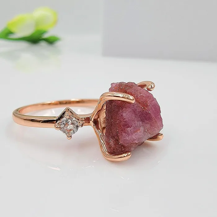 Real Raw Pink Sapphire Ring Uniquelan Jewelry Rings Real Raw Pink Sapphire Ring Uniquelan Jewelry Rings