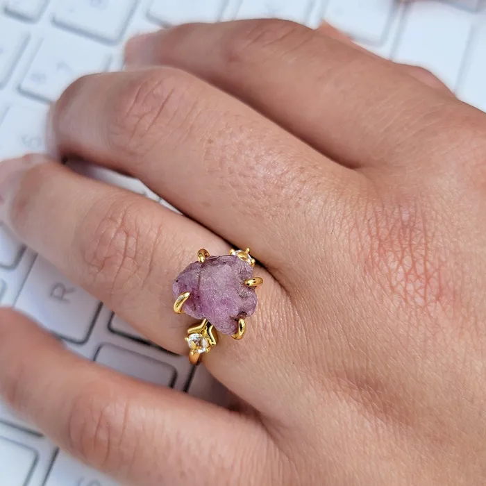 Real Raw Pink Sapphire Ring Uniquelan Jewelry Rings Real Raw Pink Sapphire Ring Uniquelan Jewelry Rings