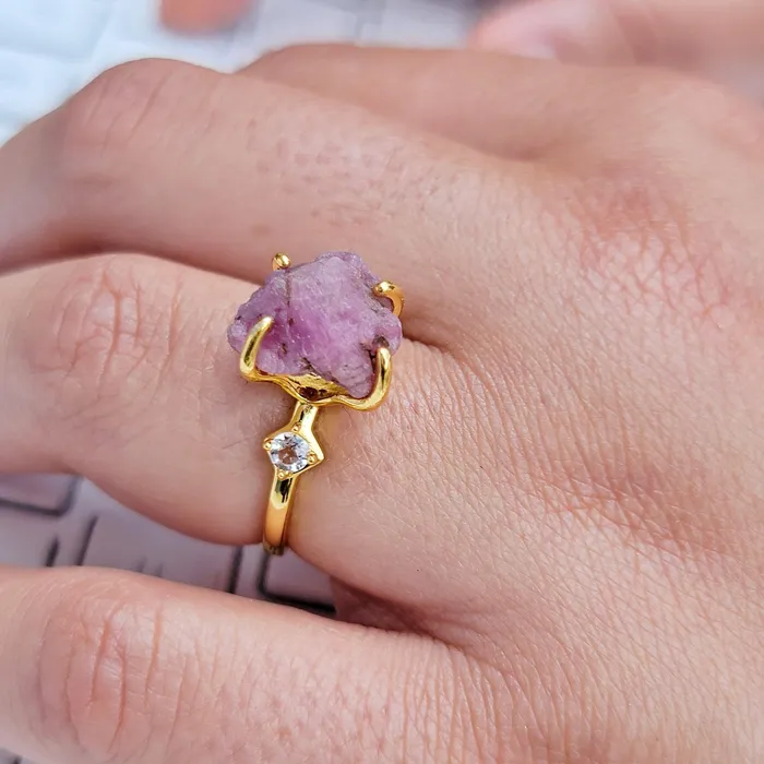 Real Raw Pink Sapphire Ring Uniquelan Jewelry Rings Real Raw Pink Sapphire Ring Uniquelan Jewelry Rings