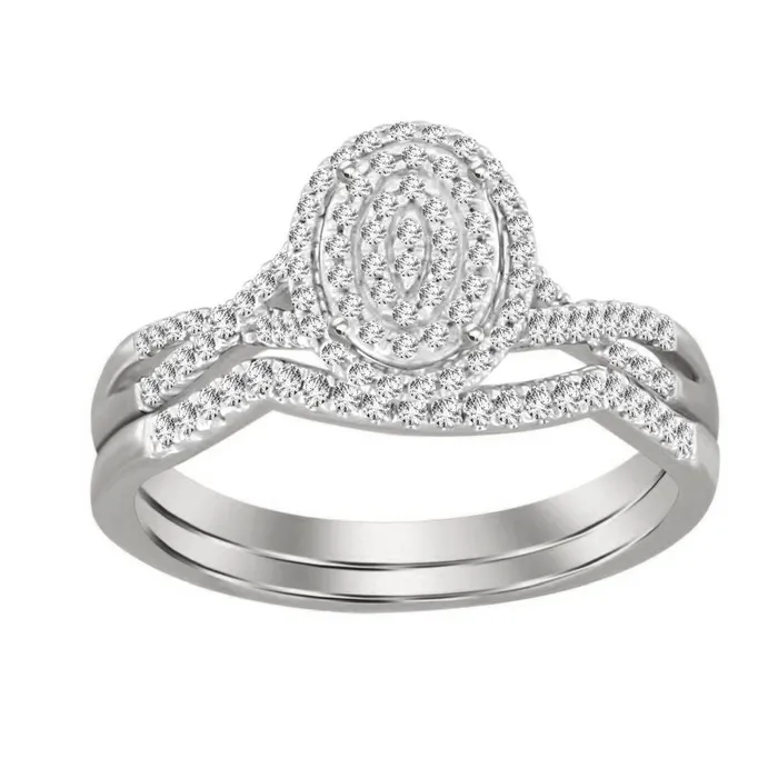 Rings AV LADIES RING 020CT ROUND DIAMOND 10K WHITE GOLD