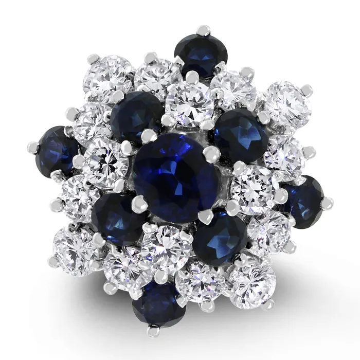 Rings Beauvince Glory of Snow Ring 2 ct Diamonds Sapphires in White Gold