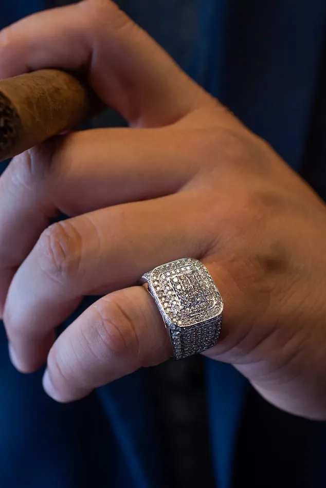 Rings Crown Jewels Coin 264 ctw Mens Pave Diamond Ring
