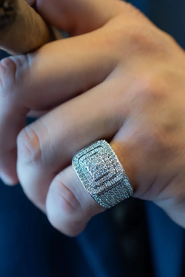 Rings Crown Jewels Coin 264 ctw Mens Pave Diamond Ring