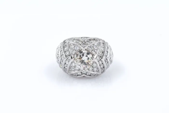 Rings Crown Jewels Coin 420 ctw Round Brilliant Cut Diamond Cocktail Ring