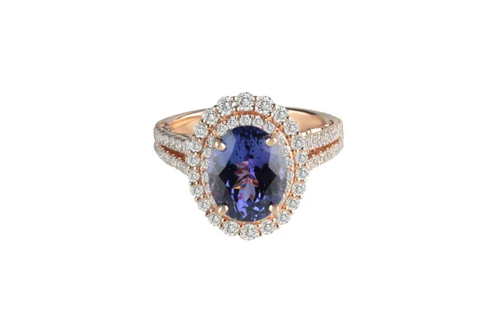 Rings Crown Jewels Coin GIA Certified 328 ct Tanzanite and Diamond Ring