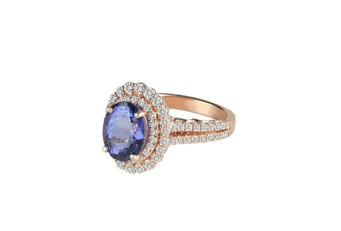 Rings Crown Jewels Coin GIA Certified 328 ct Tanzanite and Diamond Ring