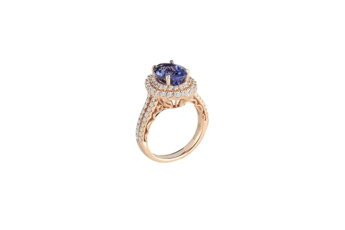 Rings Crown Jewels Coin GIA Certified 328 ct Tanzanite and Diamond Ring