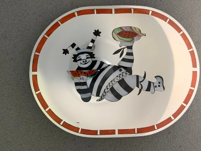Rings Dennis Edaakie Dennis Edaakie Zuni Inlay Sterling Silver Koshare Clown Buckle Rings Dennis Edaakie Dennis Edaakie Zuni Inlay Sterling Silver Koshare Clown Buckle
