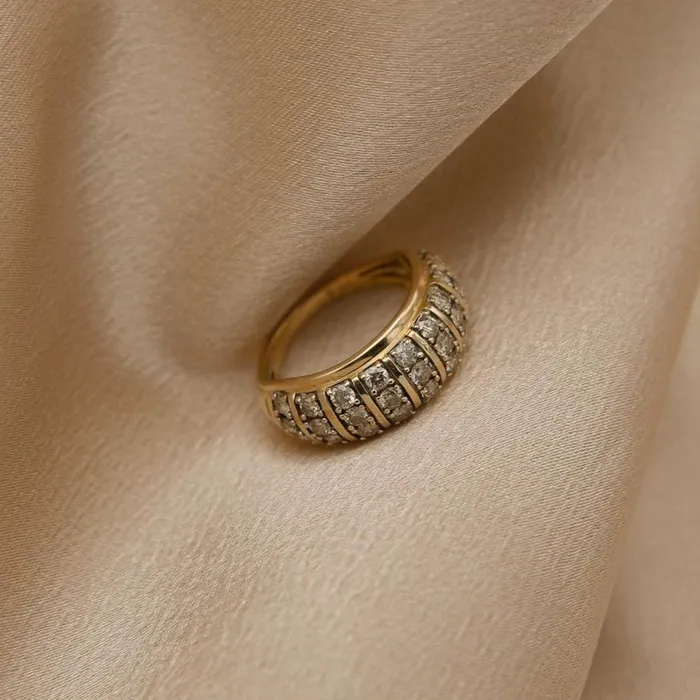 Rings Estate Sale 1980s Two Toned Dome Ring sz 65