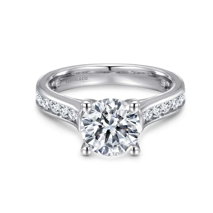 Rings Gabriel 14K White Gold 75ctw 4 Prong Style Diamond SemiMount Engagement Ring GABRIEL CO Rings Gabriel 14K White Gold 75ctw 4 Prong Style Diamond SemiMount Engagement Ring GABRIEL CO