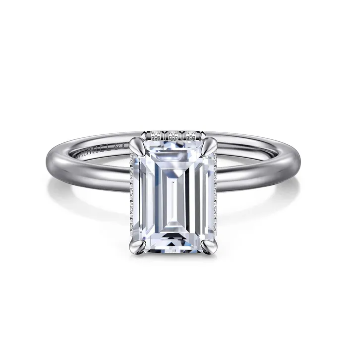 Rings GABRIEL CO Gabriel Classic Collection 14K White Gold 012ctw Hidden Halo Style Diamond SemiMount Engagement Ring Rings GABRIEL CO Gabriel Classic Collection 14K White Gold 012ctw Hidden Halo Style Diamond SemiMount Engagement Ring