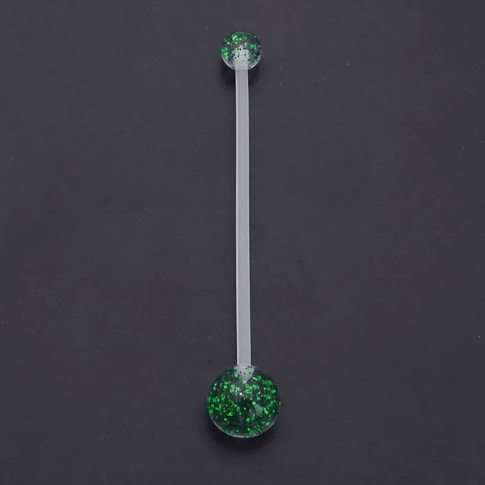 Rings Glitters Acrylic Balls Pregnancy Bioflex Belly Button Ring Green Glitters