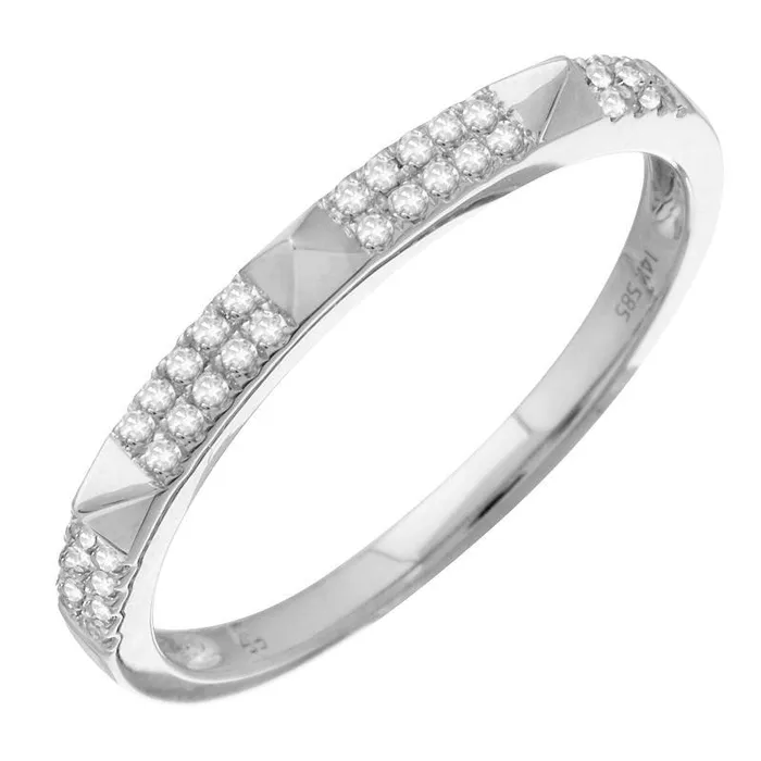 Rings Izakov Diamonds Fine Jewelry 14K Gold Micro Pave Pyramid Studs Diamond Ring