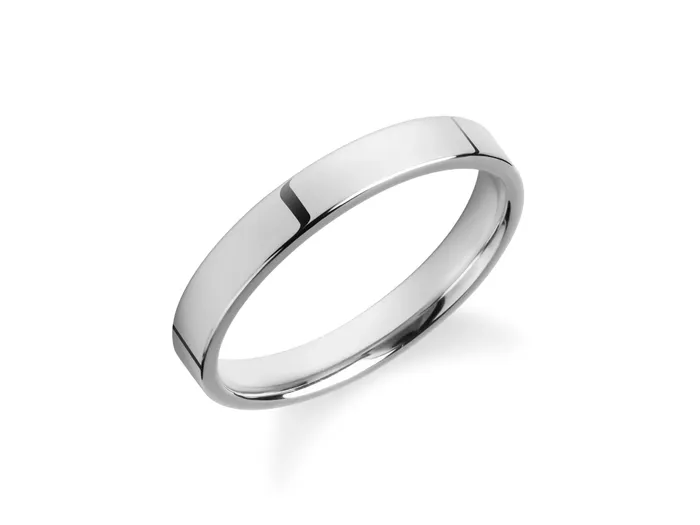 Rings MALO BANDS Malo 14K White Gold 3mm Flat Wedding Band
