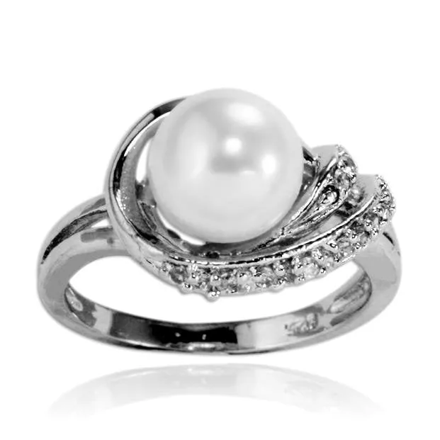 Rings RZ7042 Sim Pearl Strand Cradle Ring Teeda