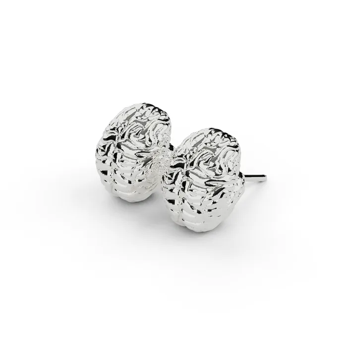 Rings sciencejewelry1824 brain studs silver