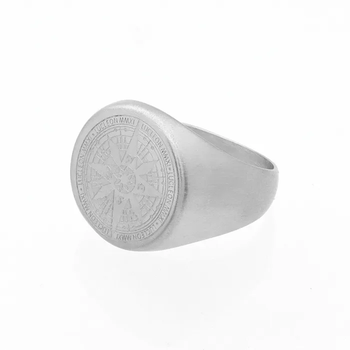 Rings Stainless Steel Compass Rose Ring Glitters