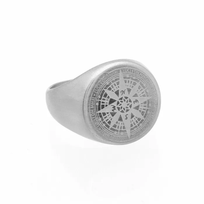 Rings Stainless Steel Compass Rose Ring Glitters