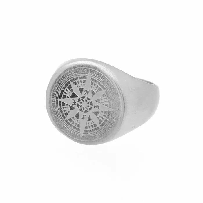 Rings Stainless Steel Compass Rose Ring Glitters