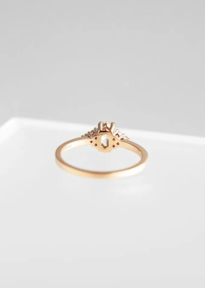 Rings The Calisto Ring 056ct Champagne Hexagon Rose Gold Venvs New Theme