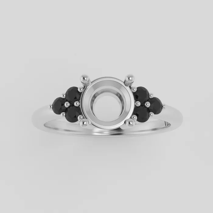 Rings The Eclipse 14k White Size 7 Stone MOS1 Cinque Ring Box Custom Engraving 0 VENVS Rings The Eclipse 14k White Size 7 Stone MOS1 Cinque Ring Box Custom Engraving 0 VENVS