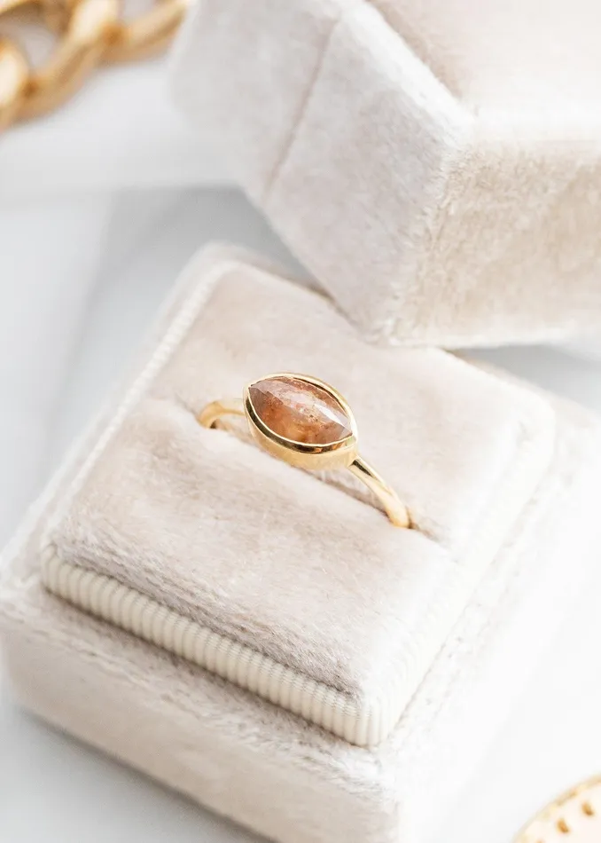 Rings The Leda Ring 122ct Marquise Natural Rose Diamond Yellow Gold Venvs New Theme