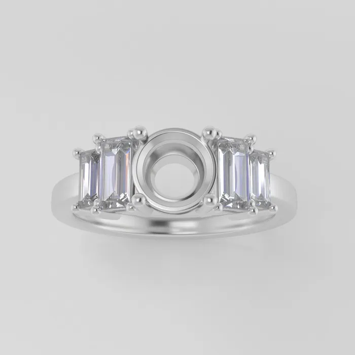 Rings The Portia 14k White Size 8 Stone MG7 Cinque Ring Box Custom Engraving 0 VENVS Rings The Portia 14k White Size 8 Stone MG7 Cinque Ring Box Custom Engraving 0 VENVS
