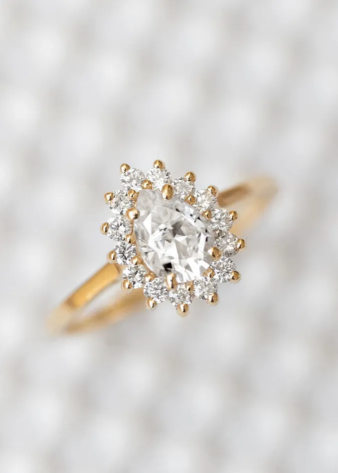 Rings The Soleil Ring 69ct Pear Moissanite Yellow Gold Venvs New Theme