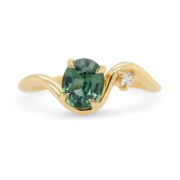 Rings Valerie Madison Fine Jewelry Ready To Ship 109ct Venus Teal Oval Sapphire and Diamond Engagement Ring