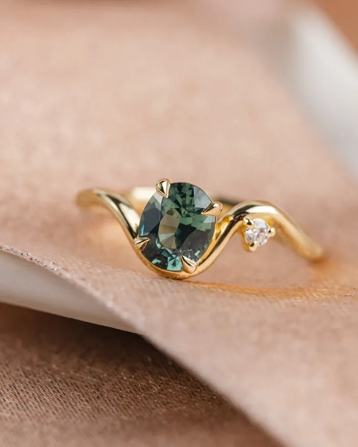 Rings Valerie Madison Fine Jewelry Ready To Ship 109ct Venus Teal Oval Sapphire and Diamond Engagement Ring Rings Valerie Madison Fine Jewelry Ready To Ship 109ct Venus Teal Oval Sapphire and Diamond Engagement Ring