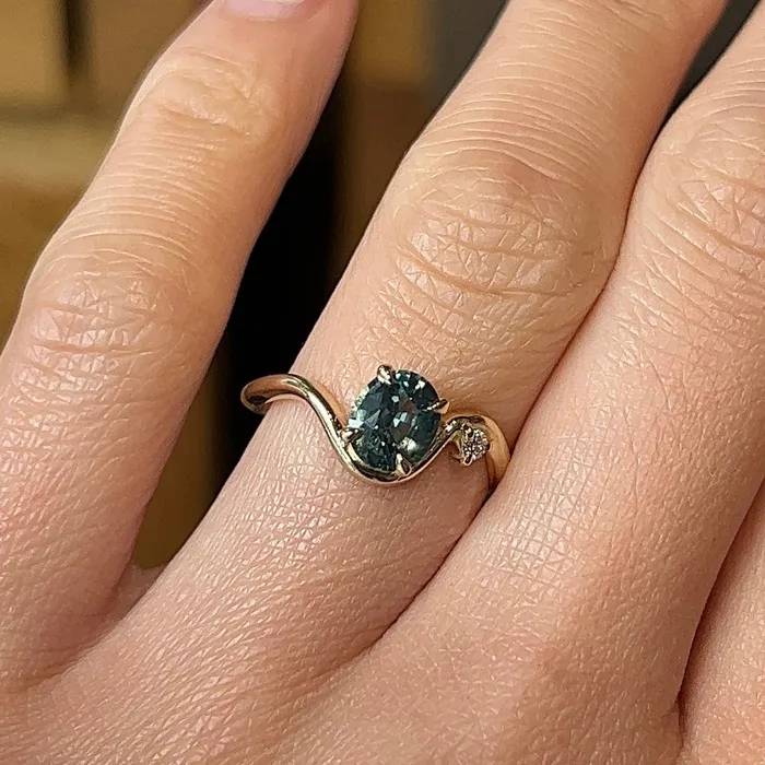 Rings Valerie Madison Fine Jewelry Ready To Ship 109ct Venus Teal Oval Sapphire and Diamond Engagement Ring Rings Valerie Madison Fine Jewelry Ready To Ship 109ct Venus Teal Oval Sapphire and Diamond Engagement Ring