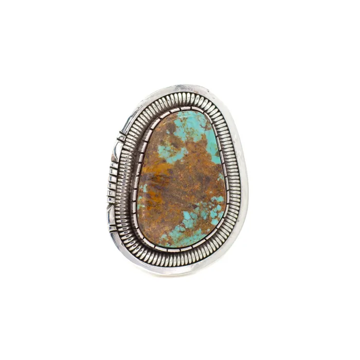 Rings Walter Vandaver Sterling Silver Turquoise Ring Crown Jewels Coin