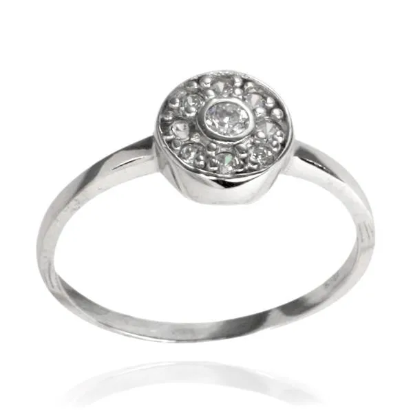 RZ7084 Circle Bezel CZ Ring Teeda Rings