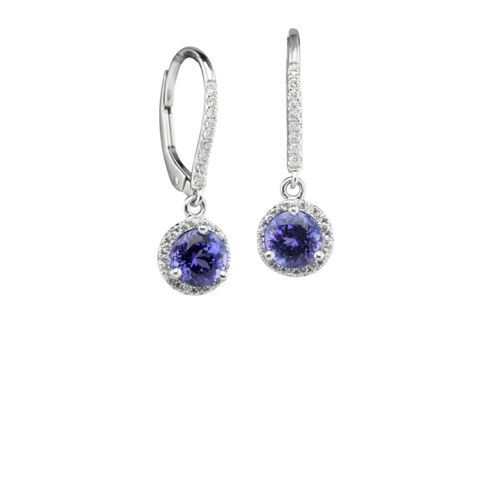 SB Custom Earrings Tanzanite Halo Earrings
