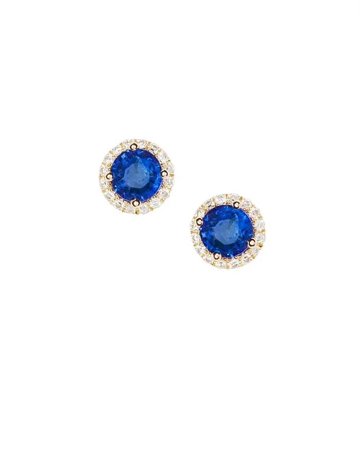 Sapphire and Diamond Halo Earrings Smith Bevill Jewelers Earrings