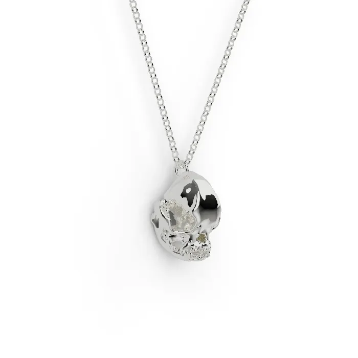 sciencejewelry1824 Necklaces pug skull necklace silver