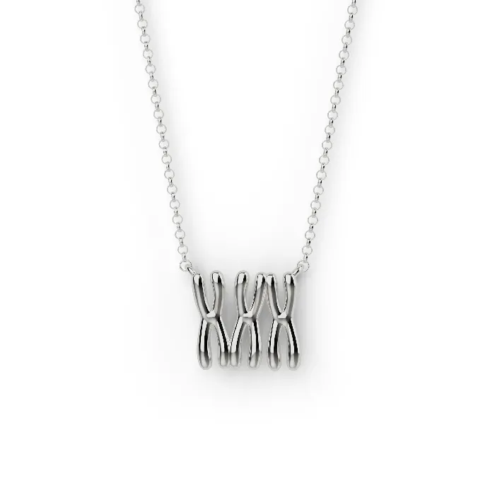 sciencejewelry1824 Necklaces trisomy 21 Down syndrome necklace silver