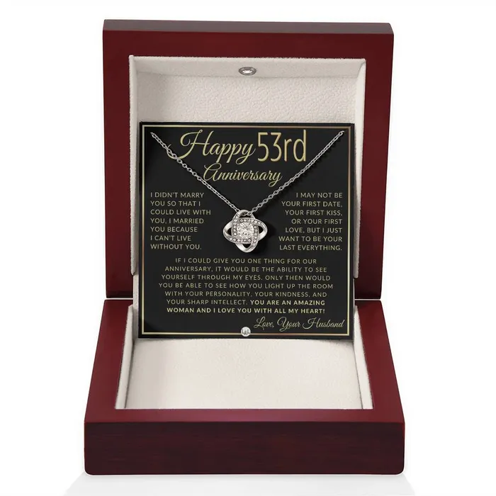 ShineOn Fulfillment 53rd Anniversary Gift For Wife Beautiful Womens Pendant Necklace Heartfelt Anniversary Message Necklaces