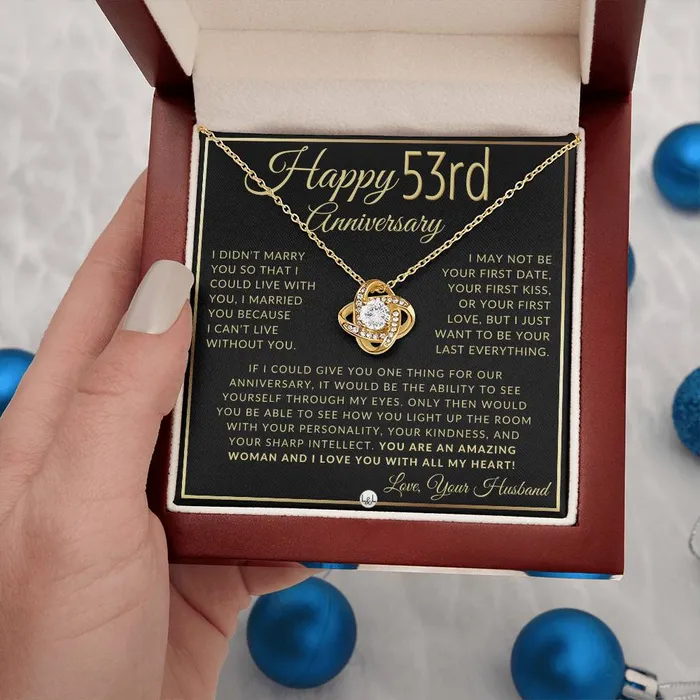 ShineOn Fulfillment 53rd Anniversary Gift For Wife Beautiful Womens Pendant Necklace Heartfelt Anniversary Message Necklaces