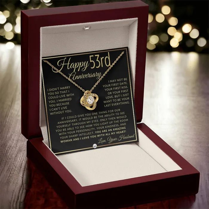 ShineOn Fulfillment 53rd Anniversary Gift For Wife Beautiful Womens Pendant Necklace Heartfelt Anniversary Message Necklaces