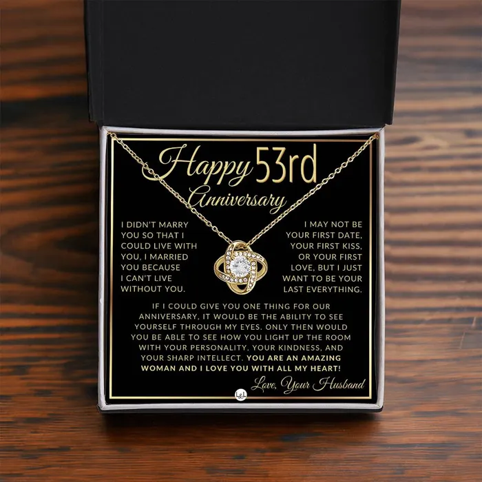 ShineOn Fulfillment 53rd Anniversary Gift For Wife Beautiful Womens Pendant Necklace Heartfelt Anniversary Message Necklaces