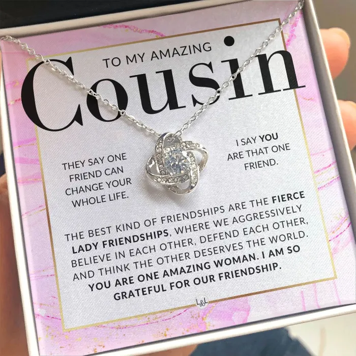 ShineOn Fulfillment Gift For Amazing Female Cousin Pendant Necklace Present For Girl Cousin Great For Christmas Her Birthday Or As An Encouragement Gift Necklaces